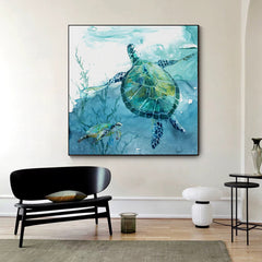 Turtle Canvas Painting Wall Art Poster