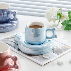 Cute Pearl Glaze Coffee Cup