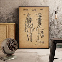 Vintage Skeleton Photo Wall Decor Medical Anatomy Poster