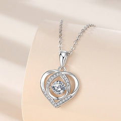 Luxury Beating Heart-shaped Love Rhinestones Necklace
