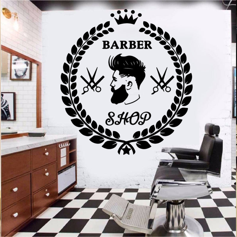 Wall-Stickers-Accessories Decor Barber-Shop Decal Mural for Art