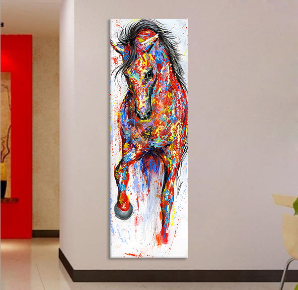Factory Direct Supply Porch Corridor Watercolor Horse Paintings Home Decoration Painting Living Room Porch Paintings Frameless Painting Core
