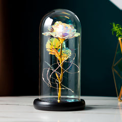 Preserved Gold Foil Rose With Glass Cover