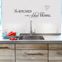 New Kitchen Is Heart Of The Home Letter Pattern Wall Sticker PVC Removable Home Decor DIY Wall Art MURAL