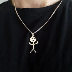 Funny Middle Finger Stickman Necklace
