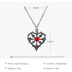European And American Personality Gothic Ruby Heart Necklace