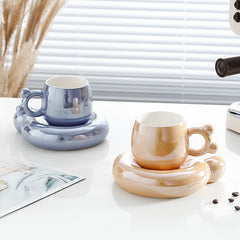 Cute Pearl Glaze Coffee Cup