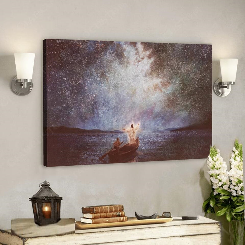 Calm And Stars - Jesus Oil Painting Art Canvas With Frame