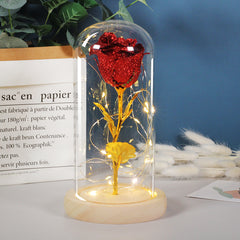 Eternal Rose Flower LED Light In Glass Cover