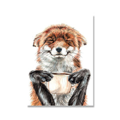 Funny Animals Poster Bar Wall Decor Canvas Painting