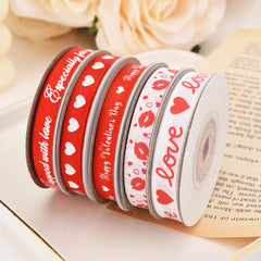 Packing Ribbon Love Pattern Flowers Ribbon Wedding Celebration Decoration Ribbon