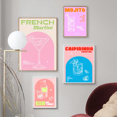 French Martini Wall Art Canvas