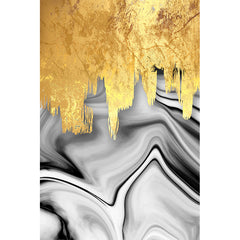 Nordic Gold Grey Canvas Art Oil Painting Abstract Poster