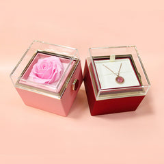 Rotating Flower Rose Jewelry Gift Box- Preserved Rose