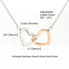 Luxury Interlocking Hearts Necklace- Cubic Zirconia Crystals