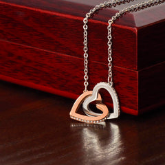 Luxury Interlocking Hearts Necklace- Cubic Zirconia Crystals