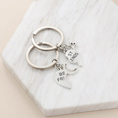 Crystal Love Puzzle Hollow Letters Accessories Geometric Simple Couple Keychain