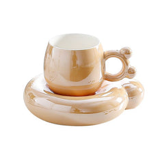 Cute Pearl Glaze Coffee Cup