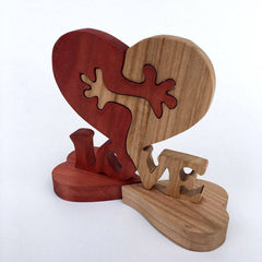 Valentines Day Gift Wooden Heart Love Desktop Ornament Wooden Decoration