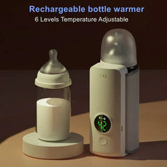 Rechargeable Bottle Warmer With Temperature Display- WHITE