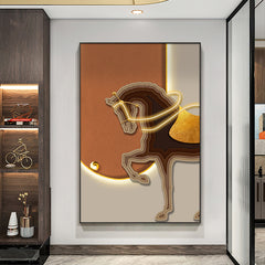 Modern Minimalist Foyer Decorative Painting With Led Lights