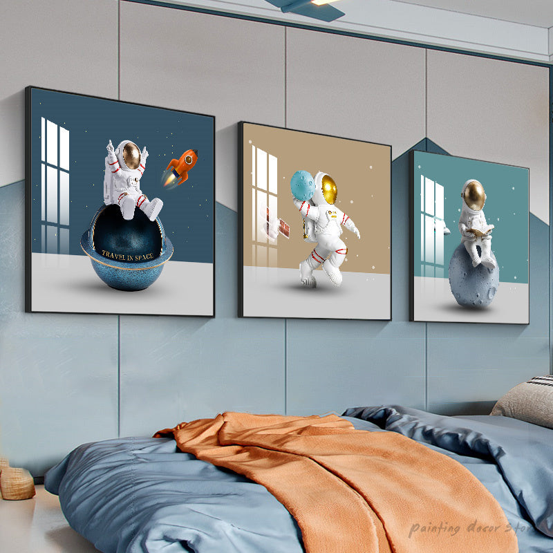 Space Travel Astronaut Canvas Painting Poster