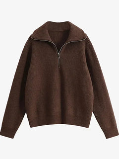 Luxury Turtleneck Half-Zipper Sweater