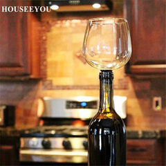 HOUSEEYOU Creative Red Wine Champagne Glass with Silicone Seal -Drink Directly from Bottle